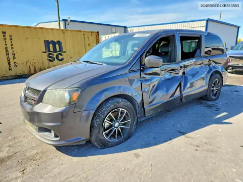 2C4RDGEG6KR785675 — 2019 Dodge Caravan, Переворот, фото до ремонта