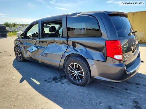 2019 Dodge Grand Caravan Gt VIN 2C4RDGEG6KR785675 фото 2