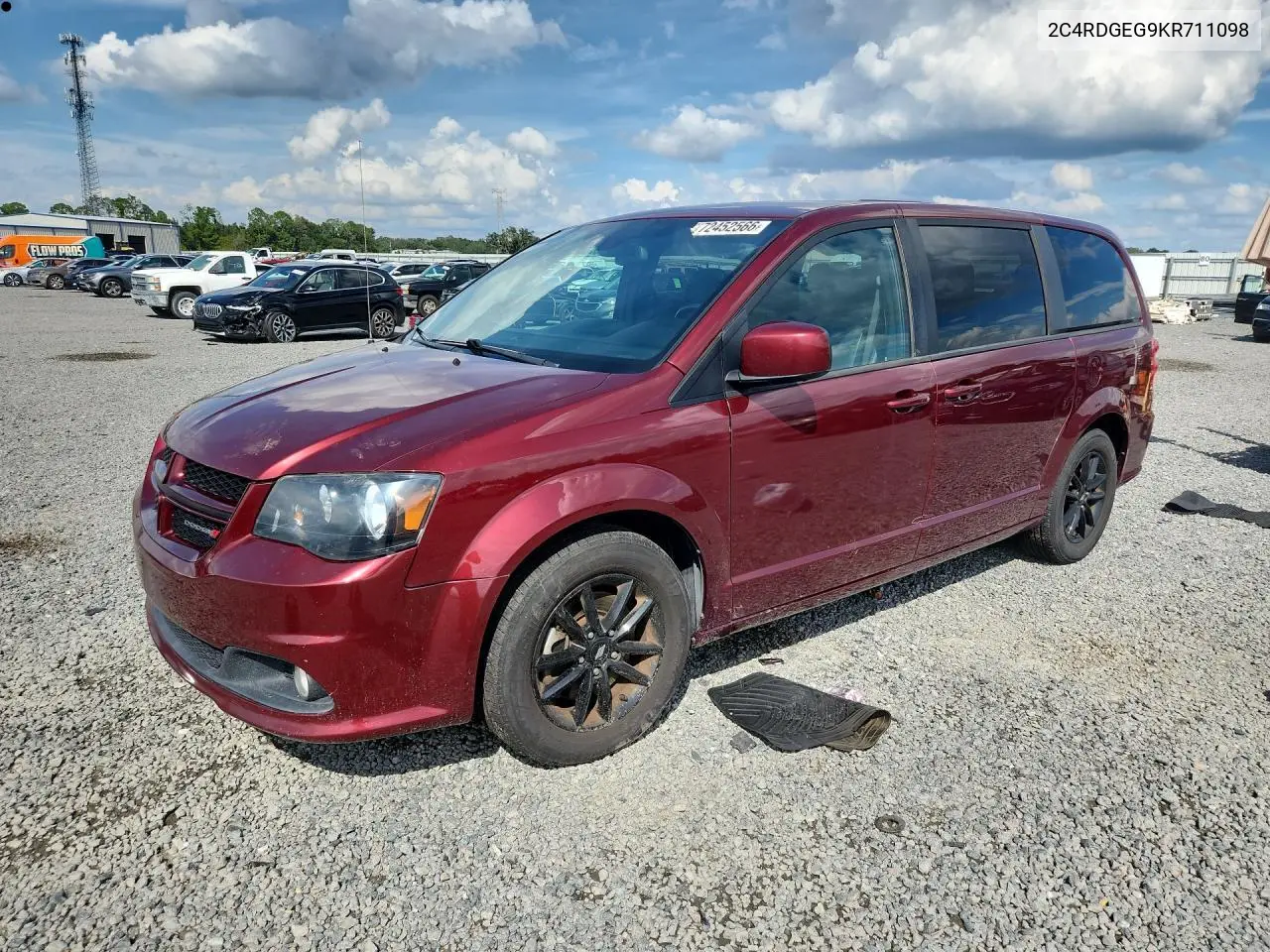 2019 Dodge Grand Caravan Gt VIN 2C4RDGEG9KR711098 фото 1