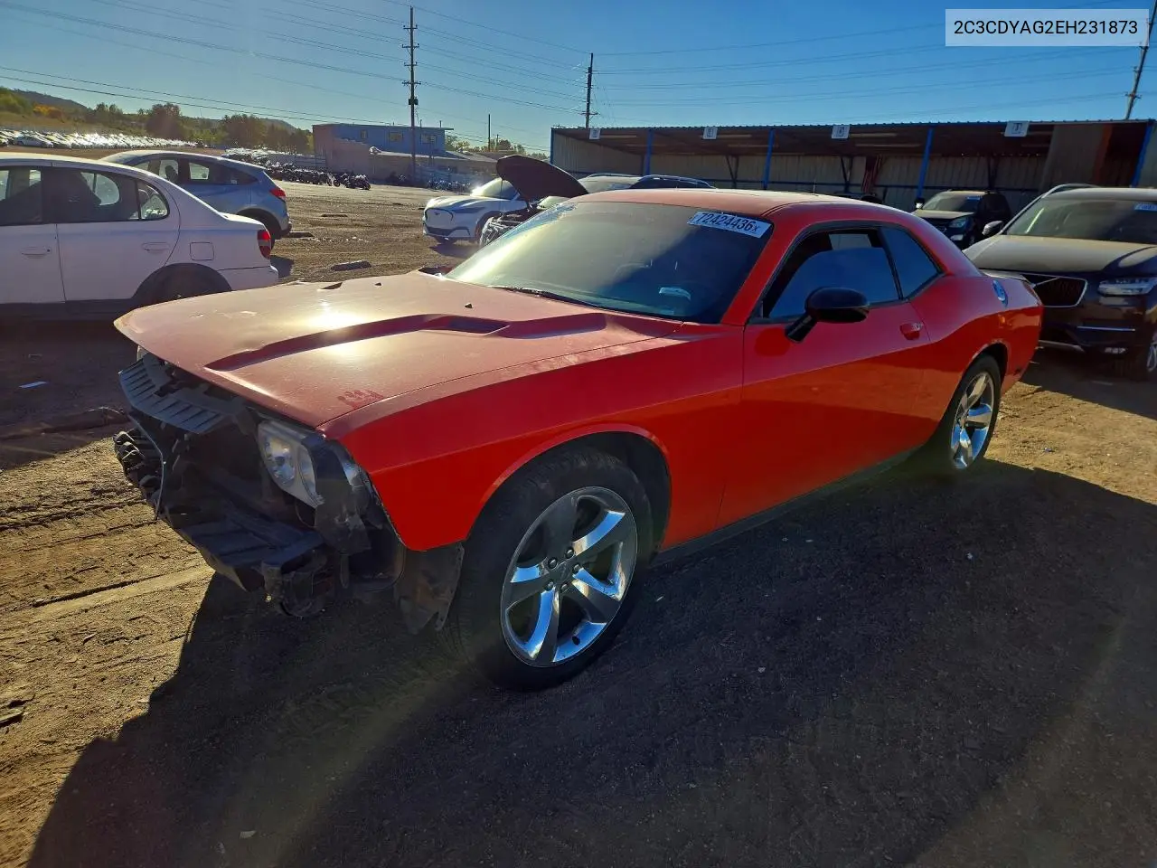 2014 Dodge Challenger Sxt VIN 2C3CDYAG2EH231873 фото 1