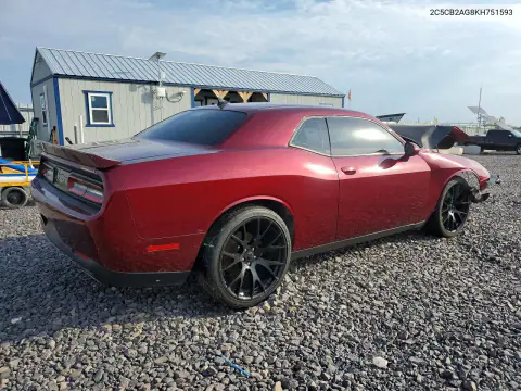 2019 Dodge Challenger Sxt VIN 2C3CDZAG8KH751593 фото 3