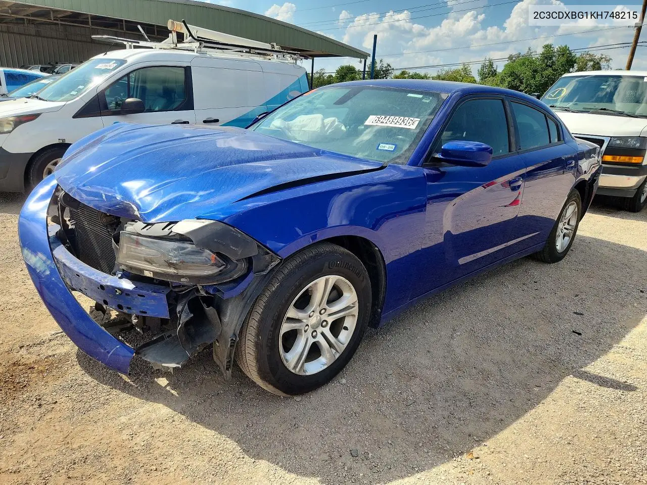 2019 Dodge Charger Sxt VIN 2C3CDXBG1KH748215 фото 1