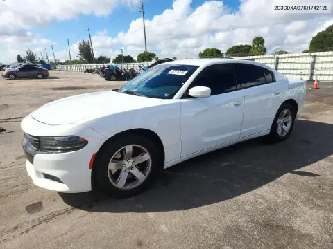 2C3CDXAG7KH742128 — 2019 Dodge Charger, Естественный износ, фото до ремонта