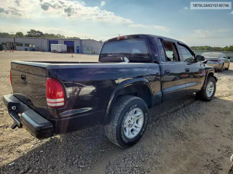 2001 Dodge Dakota Quad VIN 1B7GL2AN21S140746 фото 3