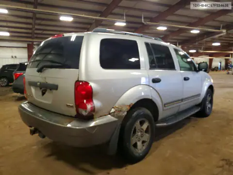 2007 Dodge Durango Slt VIN 1D8HB48267F534638 фото 3