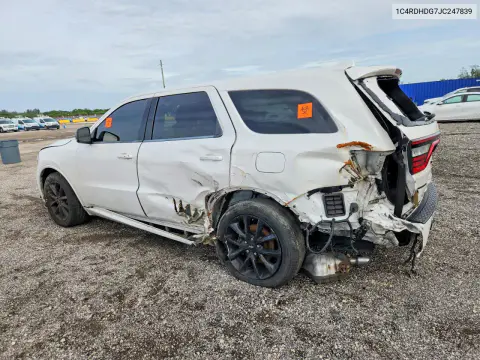 2018 Dodge Durango Gt VIN 1C4RDHDG7JC247839 фото 2
