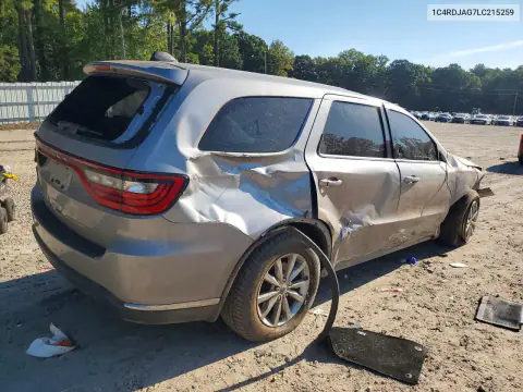 2020 Dodge Durango Sxt VIN 1C4RDJAG7LC215259 фото 3