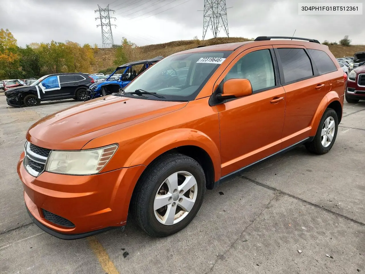 3D4PH1FG1BT512361 Dodge Journey 2011 — повреждение Град, фото до ремонта