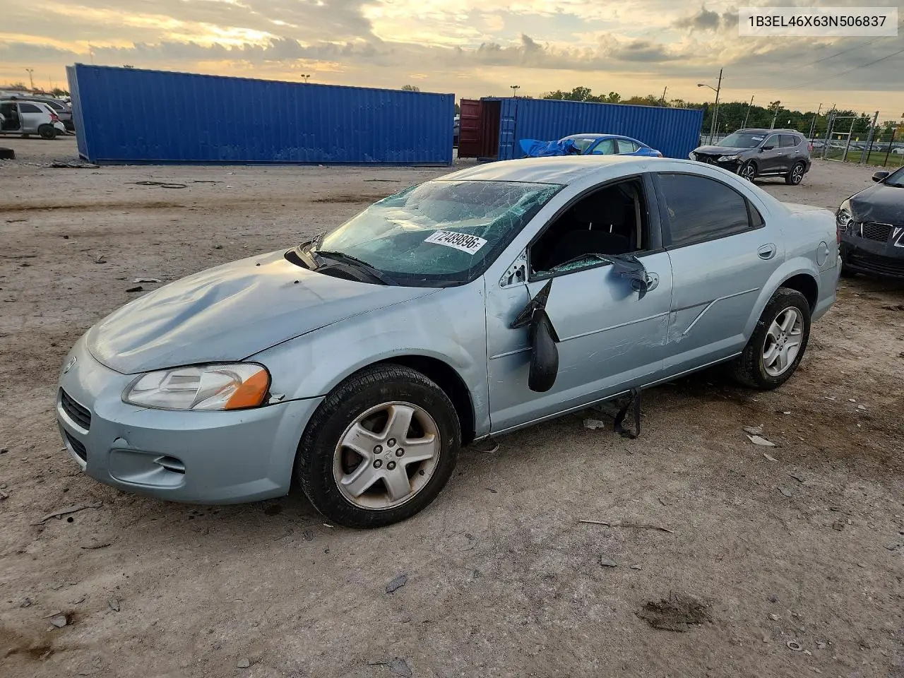 1B3EL46X63N506837 Dodge Stratus 2003 — повреждение Боковая часть, фото до ремонта