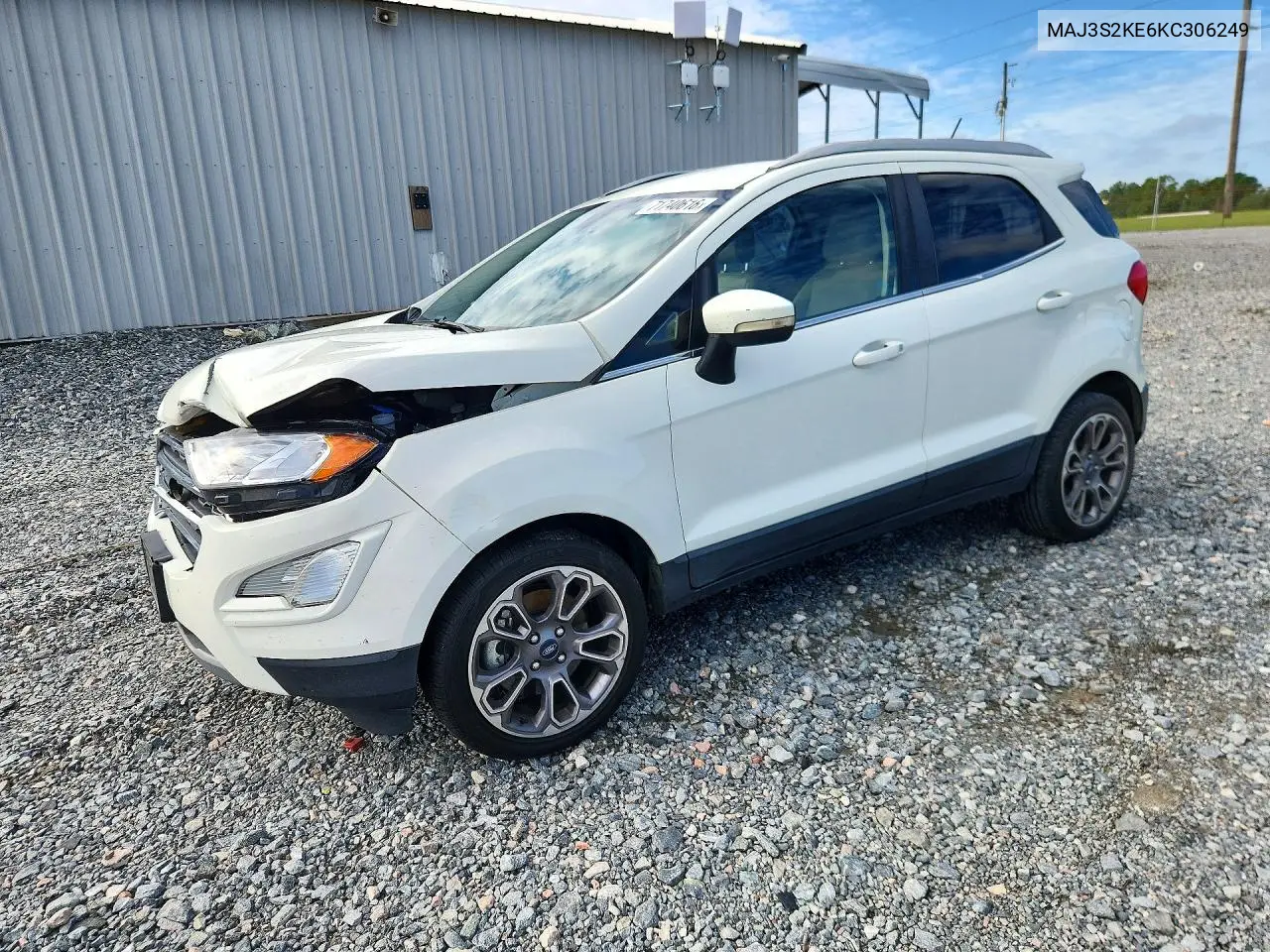 2019 Ford Ecosport Titanium VIN MAJ3S2KE6KC306249 фото 1