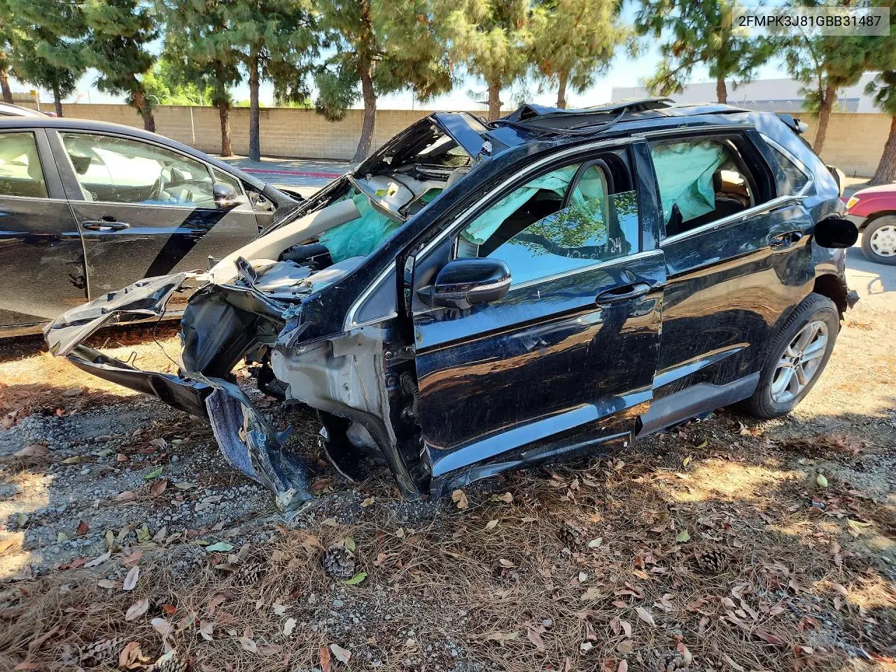 2016 Ford Edge Sel VIN 2FMPK3J81GBB31487 фото 1