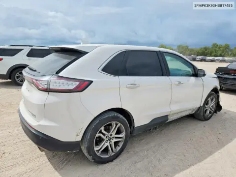 2017 Ford Edge Titanium VIN 2FMPK3K93HBB17485 фото 3