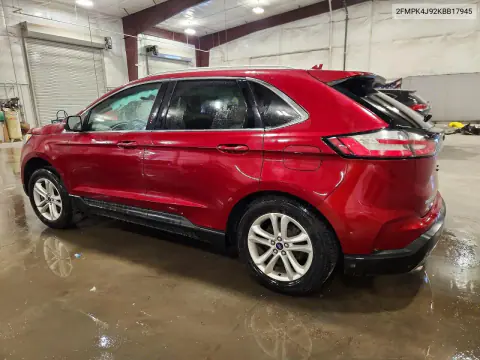 2019 Ford Edge Sel VIN 2FMPK4J92KBB17945 фото 2