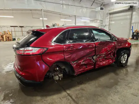 2019 Ford Edge Sel VIN 2FMPK4J92KBB17945 фото 3