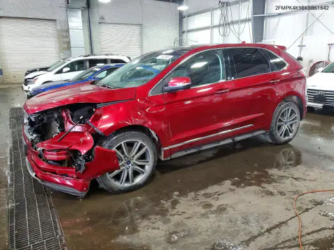 2FMPK4K98KBB61642 — 2019 Ford EDGE, Передняя часть, фото до ремонта