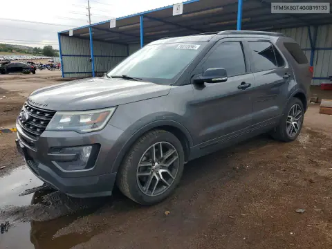 1FM5K8GT4GGB19133 — 2016 Ford Explorer, Передняя часть, фото до ремонта