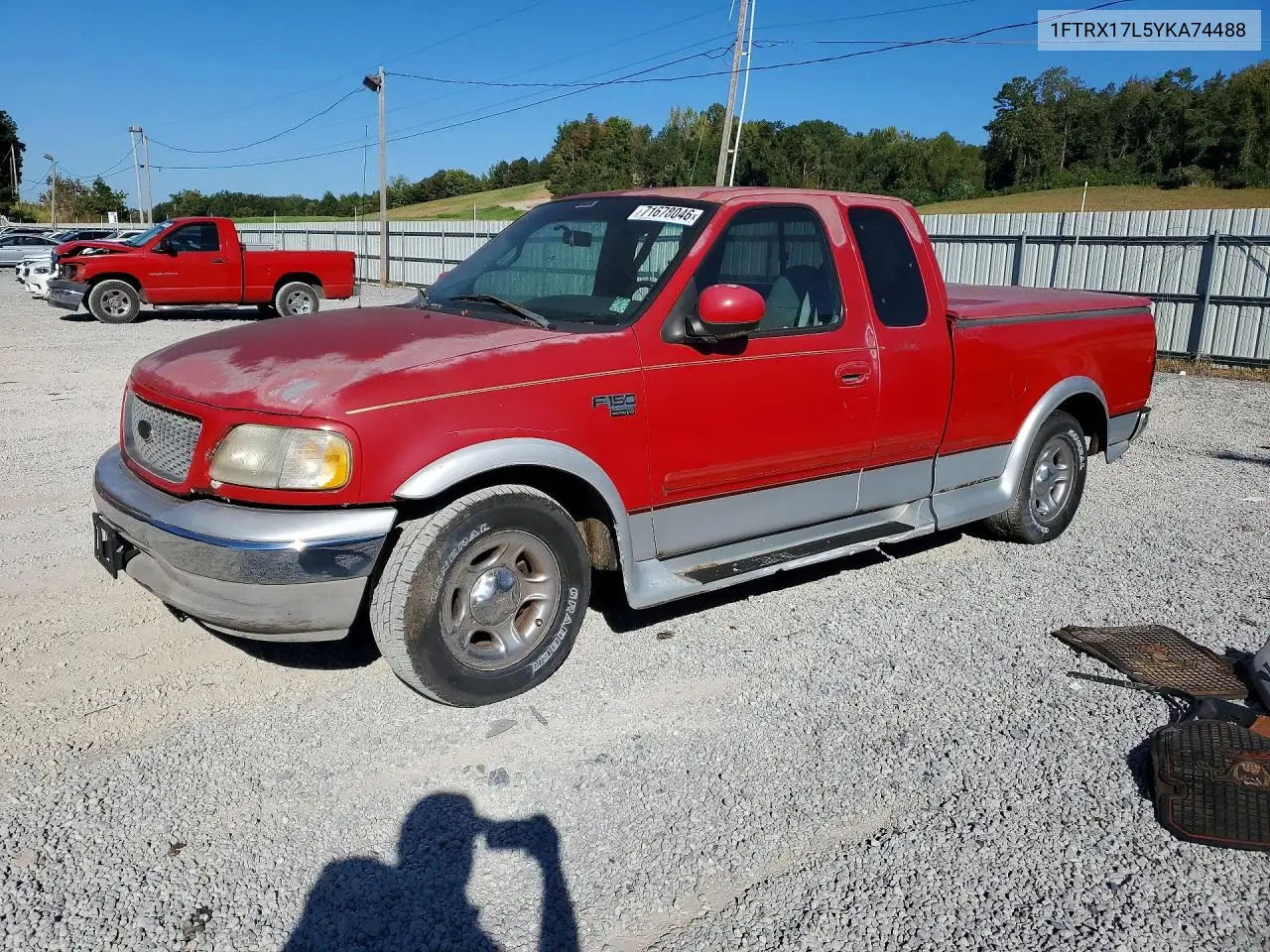 2000 Ford F150 VIN 1FTRX17L5YKA74488 фото 1