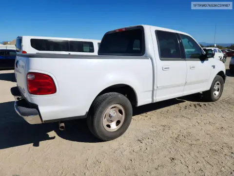 2003 Ford F150 Supercrew VIN 1FTRW07653KC39987 фото 3