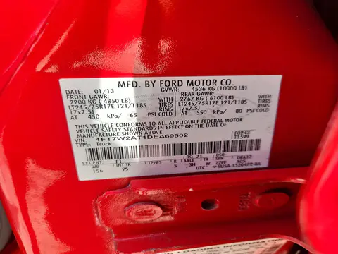 2013 Ford F250 Super Duty VIN 1FT7W2AT1DEA69502 фото 12
