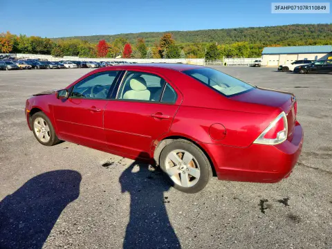 2007 Ford Fusion Se VIN 3FAHP07107R110849 фото 2