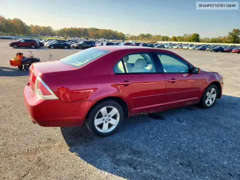 2007 Ford Fusion Se VIN 3FAHP07107R110849 фото 3