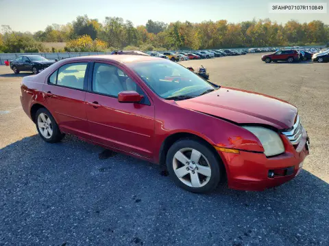 2007 Ford Fusion Se VIN 3FAHP07107R110849 фото 4
