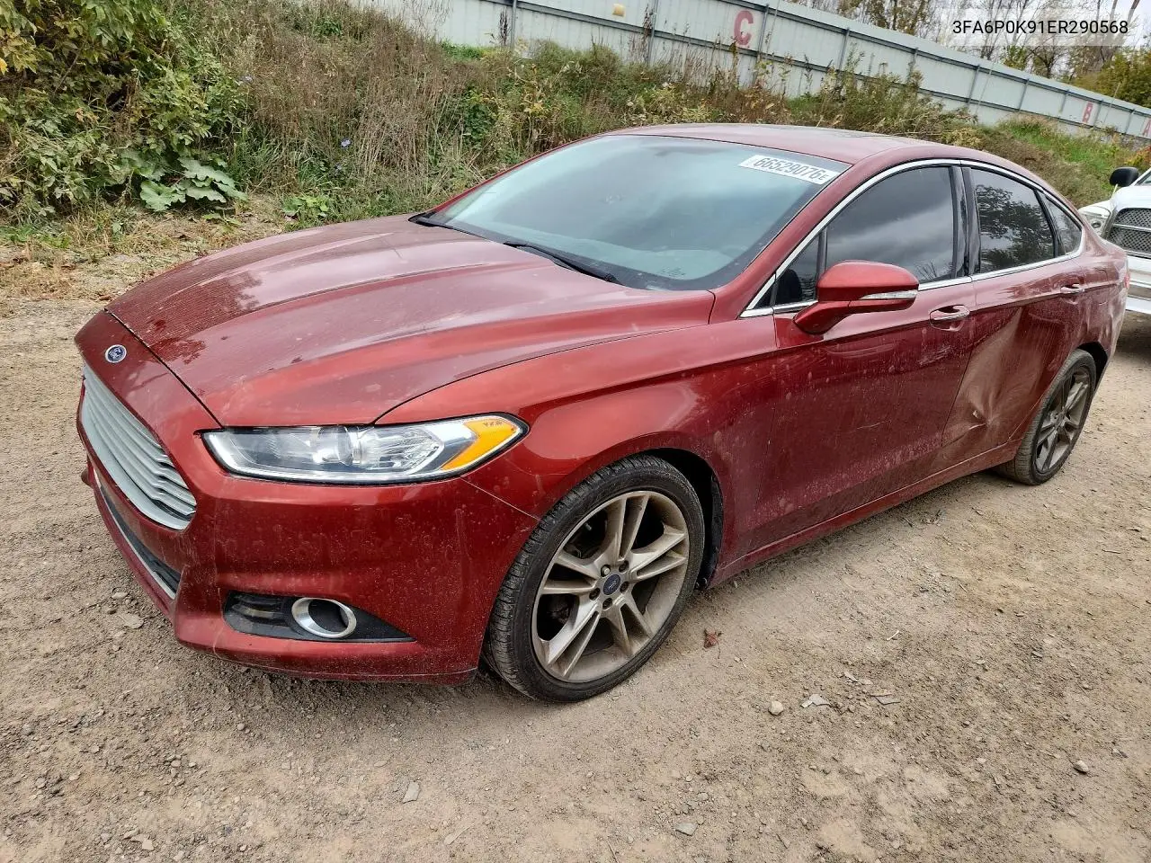 3FA6P0K91ER290568 Ford Fusion 2014 — повреждение Боковая часть, фото до ремонта