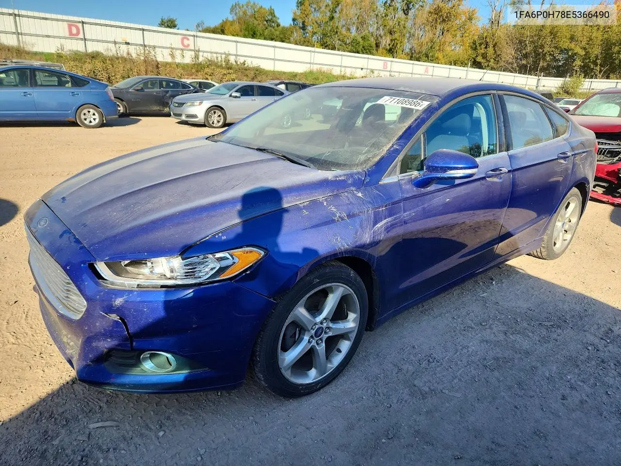 2014 Ford Fusion Se VIN 1FA6P0H78E5366490 фото 1