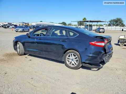 2016 Ford Fusion Se VIN 3FA6P0H76GR304828 фото 2
