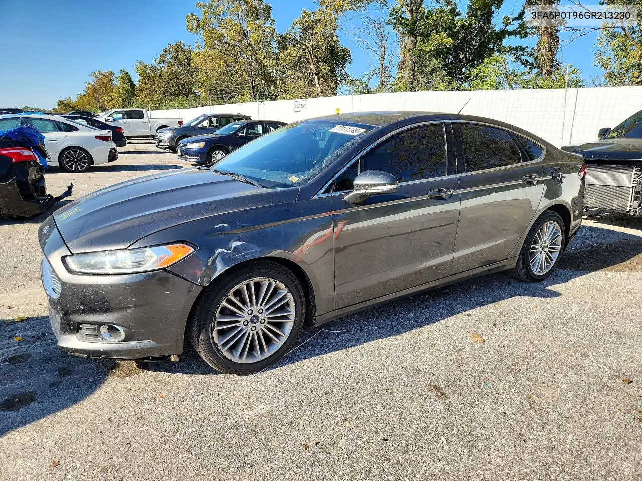 2016 Ford Fusion Se VIN 3FA6P0T96GR213230 фото 1