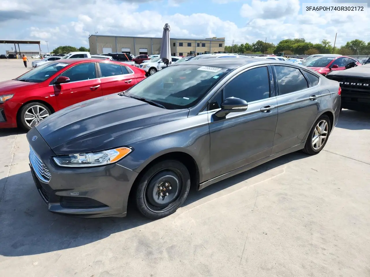 2016 Ford Fusion Se VIN 3FA6P0H74GR302172 фото 1
