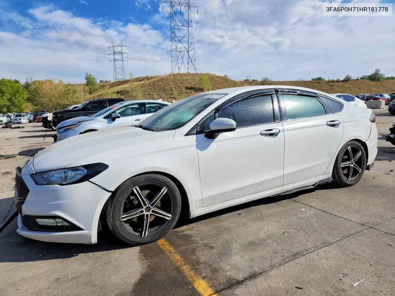 2017 Ford Fusion Se VIN 3FA6P0H71HR181778 фото 1