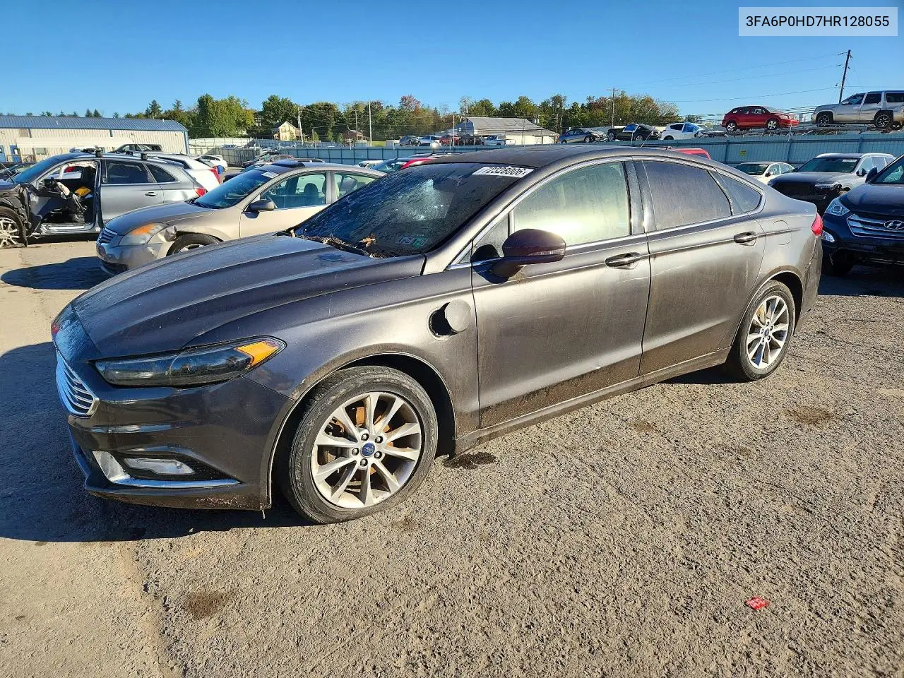 2017 Ford Fusion Se VIN 3FA6P0HD7HR128055 фото 1