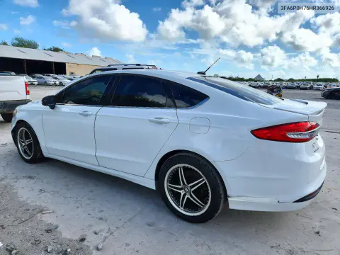 2017 Ford Fusion Se VIN 3FA6P0H76HR366926 фото 2
