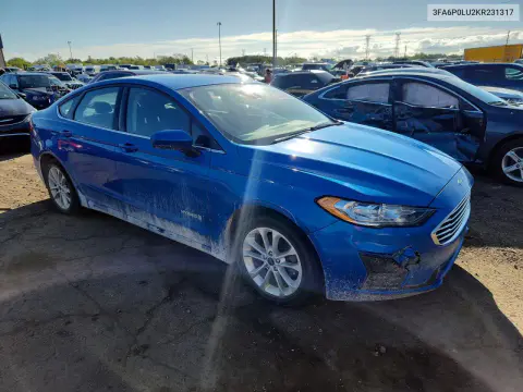 2019 Ford Fusion Se VIN 3FA6P0LU2KR231317 фото 4