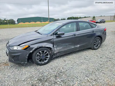 3FA6P0LU8KR242452 — 2019 Ford Fusion, Передняя часть, фото до ремонта