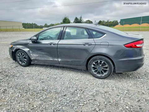 3FA6P0LU8KR242452 — 2019 Ford Fusion, фото 2 с аукциона Copart, Передняя часть