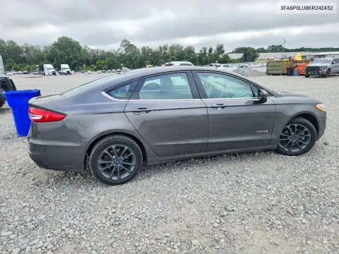 3FA6P0LU8KR242452 — 2019 Ford Fusion, фото 3 с аукциона Copart, Передняя часть