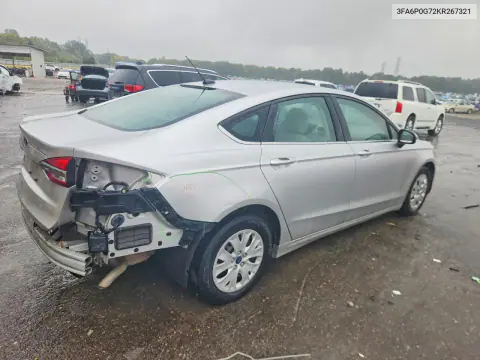 2019 Ford Fusion S VIN 3FA6P0G72KR267321 фото 3