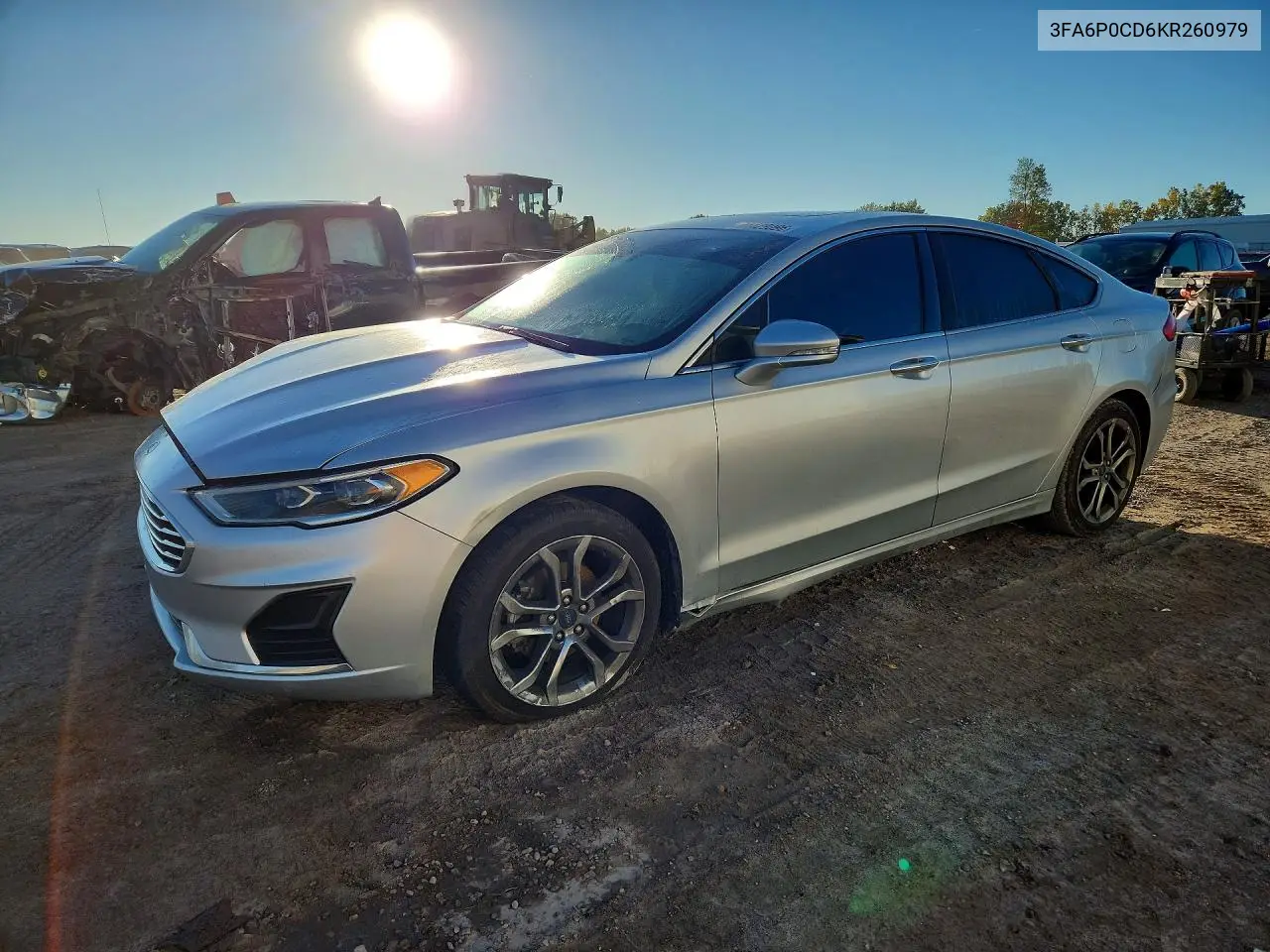 2019 Ford Fusion Sel VIN 3FA6P0CD6KR260979 фото 1