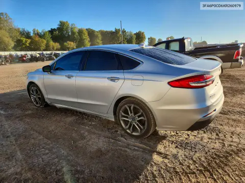 2019 Ford Fusion Sel VIN 3FA6P0CD6KR260979 фото 2
