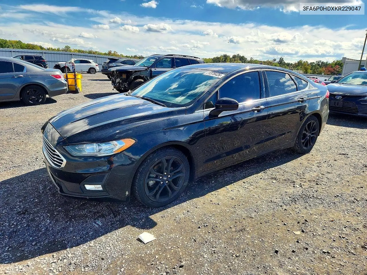 2019 Ford Fusion Se VIN 3FA6P0HDXKR229047 фото 1
