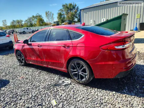 3FA6P0HD6LR106010 — 2020 Ford Fusion, фото 2 с аукциона Copart, Передняя часть