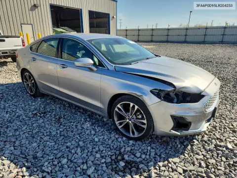 3FA6P0D95LR204253 — 2020 Ford Fusion, фото 4 с аукциона Copart, Передняя часть