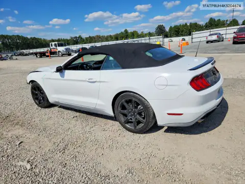 1FATP8UH4K5204674 — 2019 Ford Mustang, фото 2 с аукциона Copart, Передняя часть
