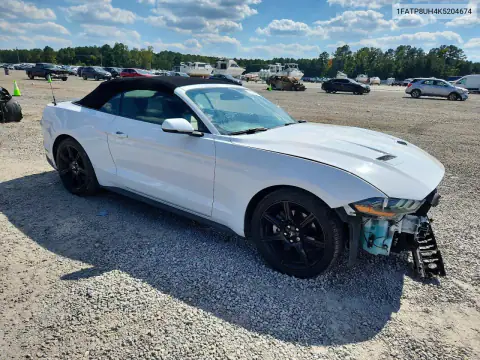 1FATP8UH4K5204674 — 2019 Ford Mustang, фото 4 с аукциона Copart, Передняя часть