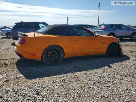 1FATP8FF3K5169847 — 2019 Ford Mustang, фото 3 с аукциона Copart 15.10.2026, Передняя часть