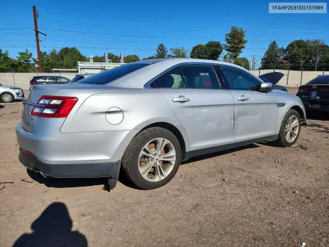 2014 Ford Taurus Sel VIN 1FAHP2E81EG151989 фото 3