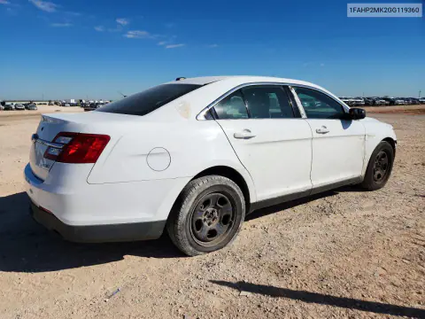 2016 Ford Taurus Police Interceptor VIN 1FAHP2MK2GG119360 фото 3