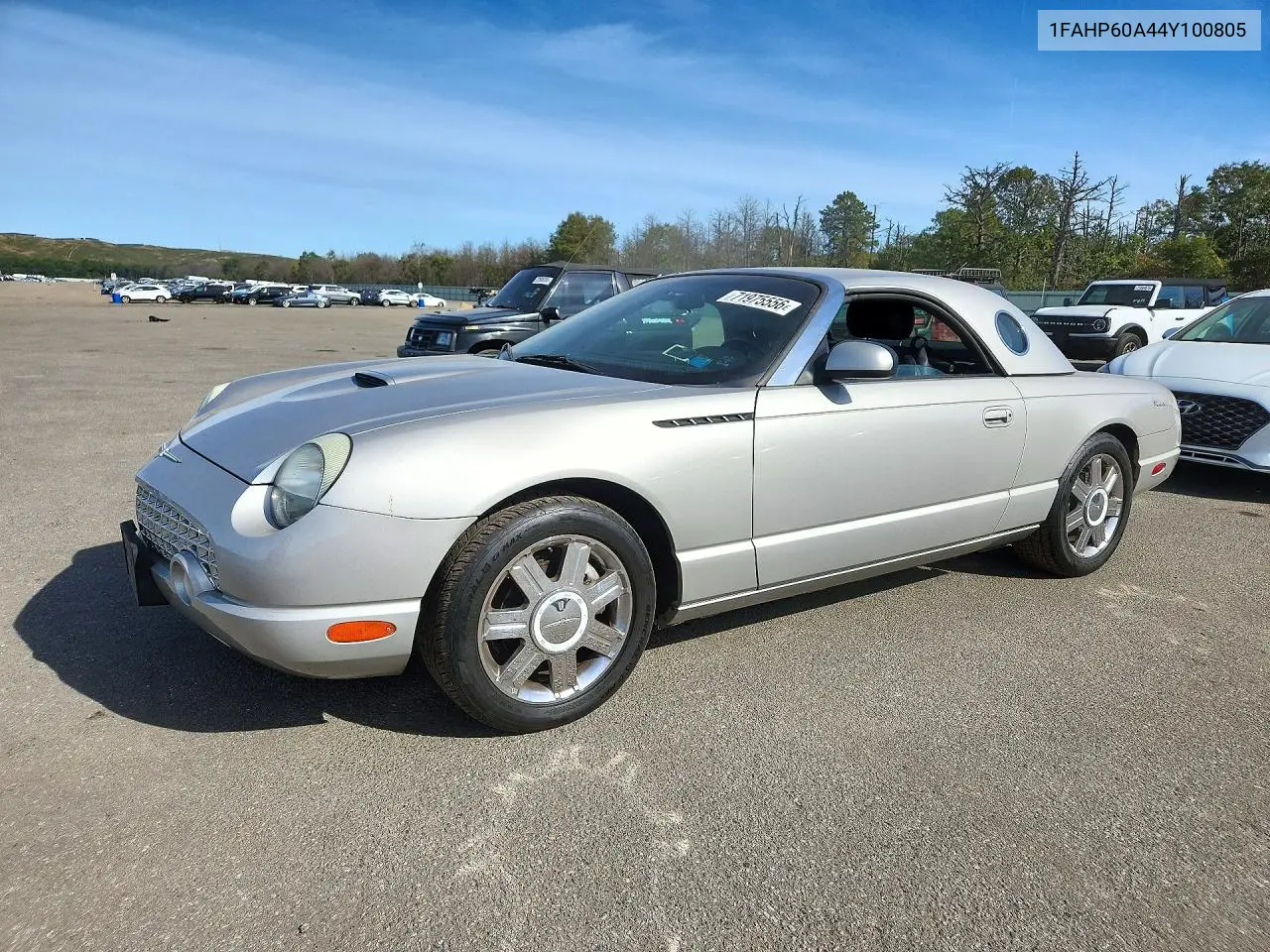 2004 Ford Thunderbird VIN 1FAHP60A44Y100805 фото 1